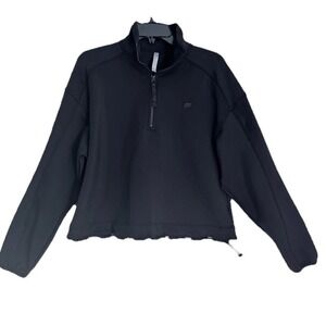 Fabletics Barrier Scuba Jacket 1/4 Zip Pullover Women's Small Black Long Sleeve